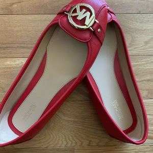 Michael kors red leather flats
